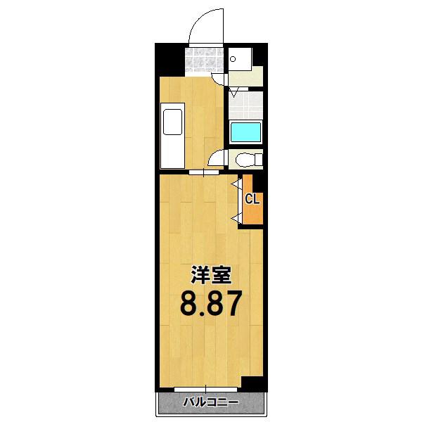 京福電鉄北野線 北野白梅町駅 徒歩18分 5階建 築10年(1K/3階)の間取り写真