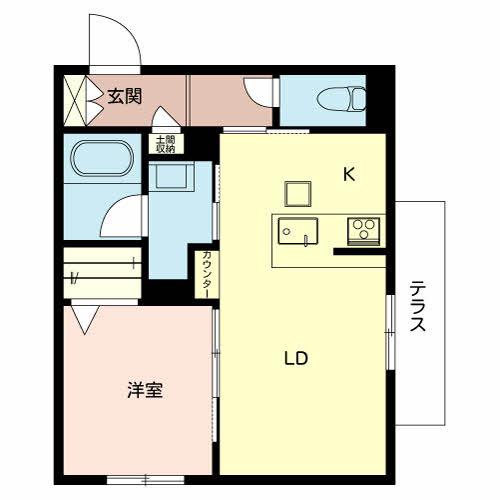 CURIAS(1LDK/1階)の間取り写真
