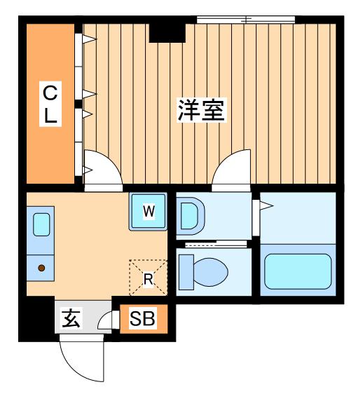 シオンコート鶴見(1K/4階)の間取り写真