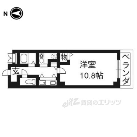ビレイユ真英河原町(1K/5階)の間取り写真