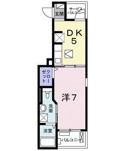 ミヨ.ジュピターA(1DK/1階)の間取り写真