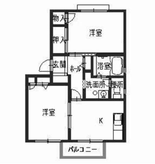 セピアコート(2K/1階)の間取り写真