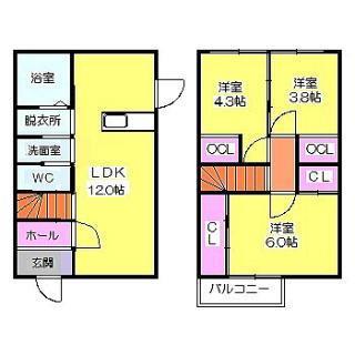 小城タウン 壱番館(3LDK/1階)の間取り写真