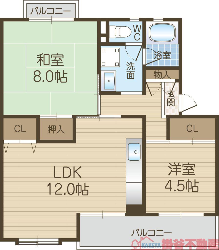 エクセレントライフ真砂(2LDK/2階)の間取り写真
