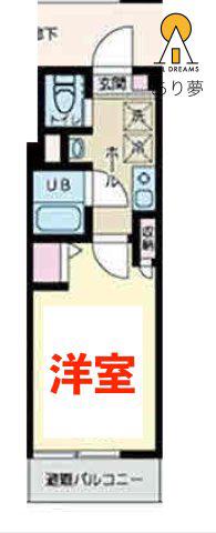 ヒルズ スティーズ(1K/2階)の間取り写真