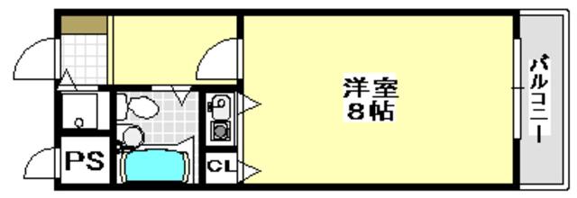 コーポラスムツミ(1K/2階)の間取り写真