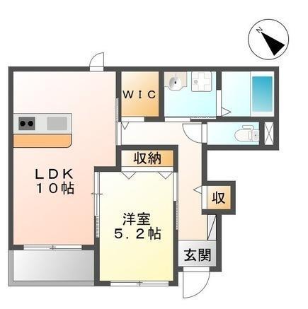 パレ・プランタン(1LDK/1階)の間取り写真