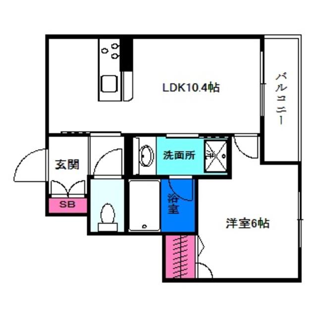 シャーメゾンピオニー(1LDK/2階)の間取り写真