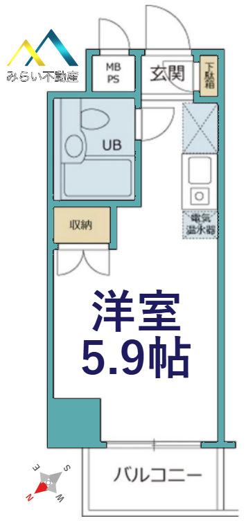 エクセル鶴見(ワンルーム/6階)の間取り写真