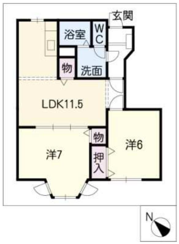 シャルマン弐番館(3LDK/1階)の間取り写真