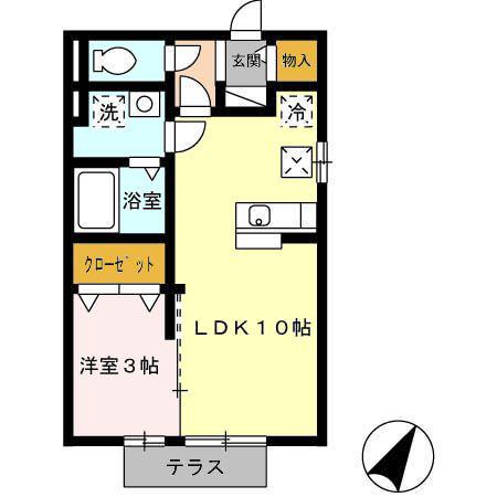 セジュール昴(1LDK/1階)の間取り写真