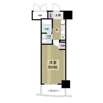 APRILE南森町(1K/6階)の間取り写真