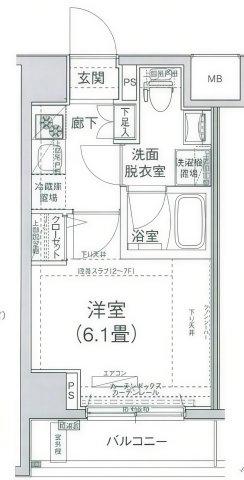 ルフレプレミアム芝公園(1K/3階)の間取り写真