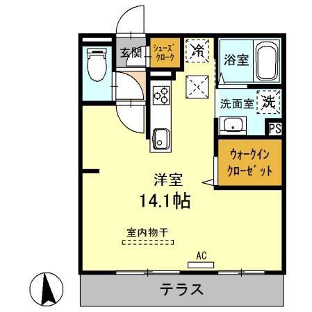ファルナーズ(ワンルーム/1階)の間取り写真