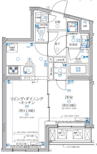 ALIVIS新江古田(1LDK/2階)の間取り写真