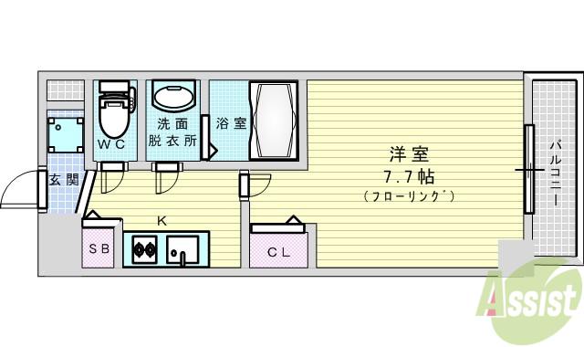 S-RESIDENCE新大阪駅前(1K/15階)の間取り写真