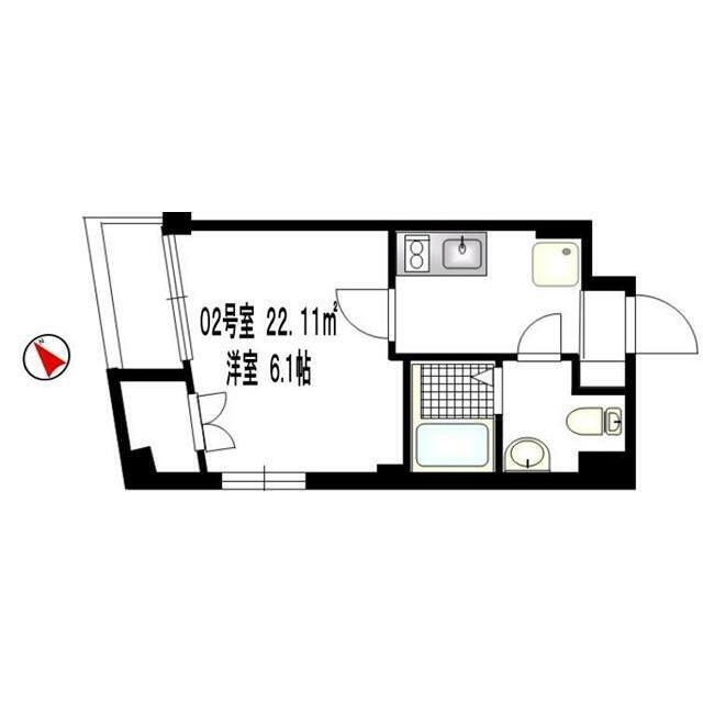 BCASA 蒲田(1K/1階)の間取り写真