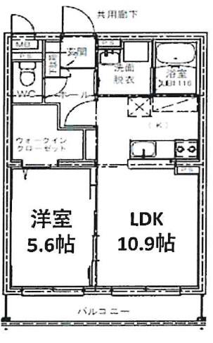 BLISS小池原(1LDK/3階)の間取り写真