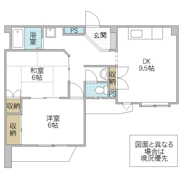 さくらビル(2DK/2階)の間取り写真