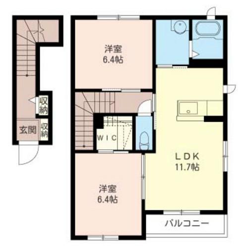  アルベール02(2LDK/2階)の間取り写真