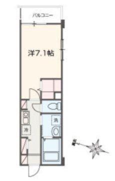 MELLAS新秋津II(1K/2階)の間取り写真