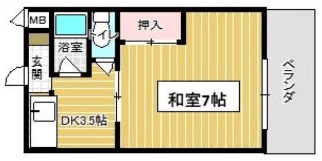 アートメゾン諸岡(1K/2階)の間取り写真