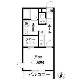 府中フォレストメゾン緑町(1DK/2階)の間取り写真
