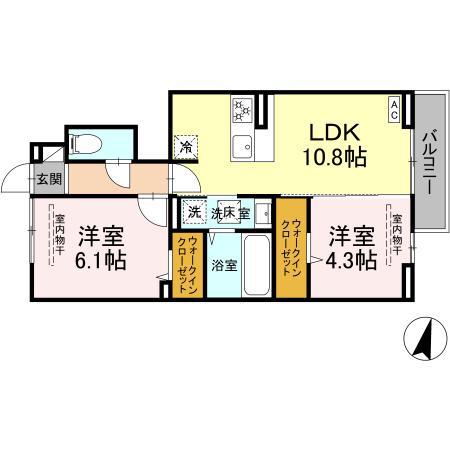 エルシーヴィラズ(2LDK/1階)の間取り写真