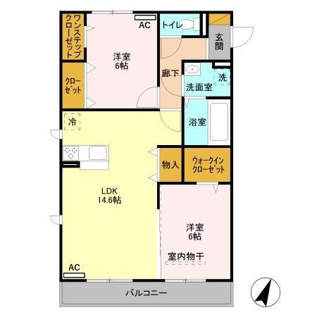 メゾンアルファXI(2LDK/2階)の間取り写真