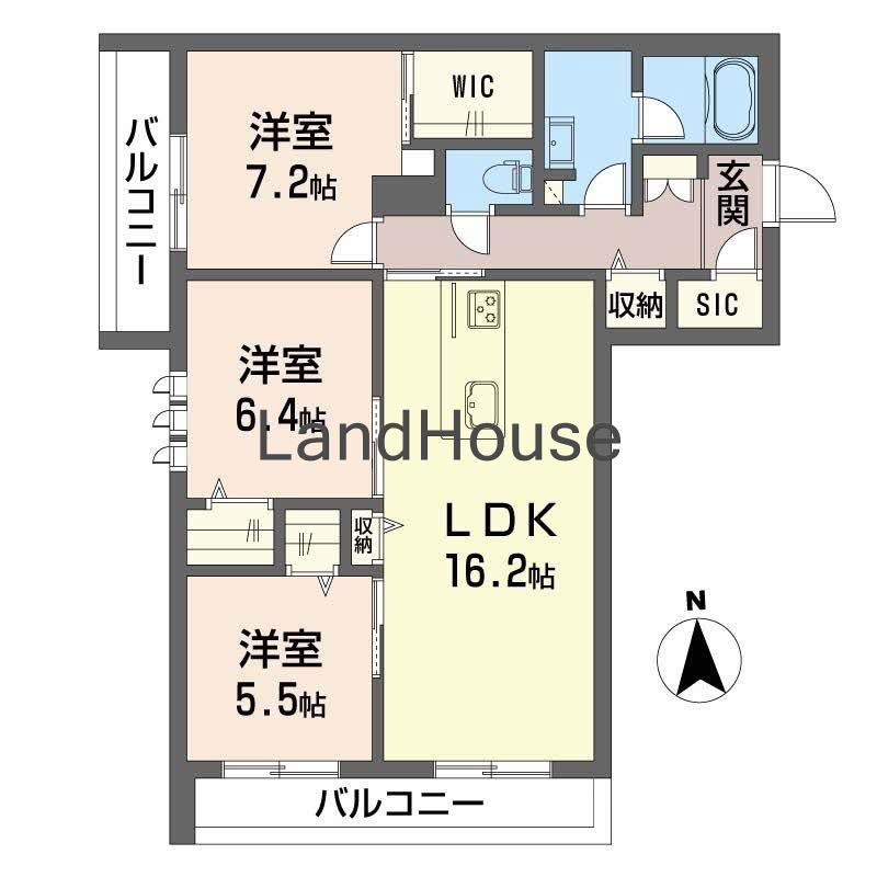 エーデルワイス(3LDK/2階)の間取り写真