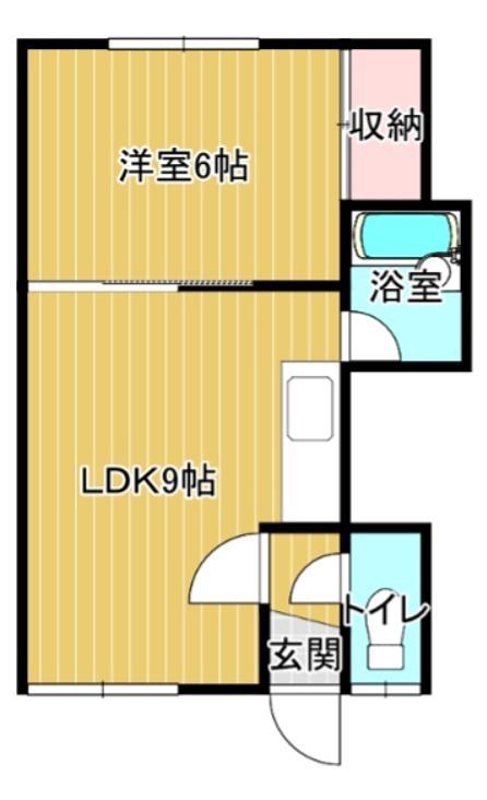 錦町ホワイトハイツ(1LDK/2階)の間取り写真
