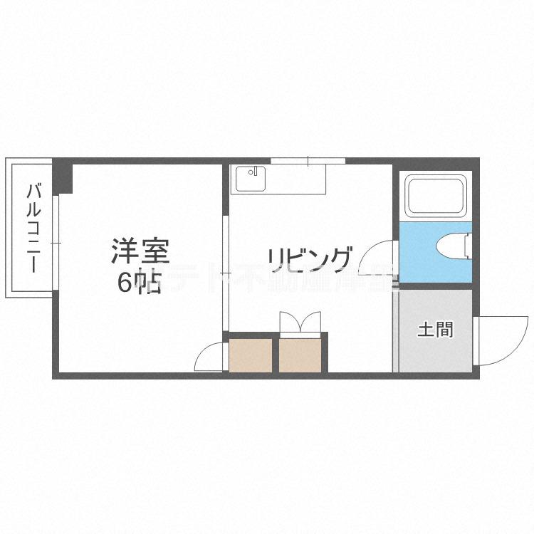 シティハイツ15(1DK/3階)の間取り写真