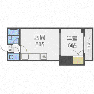 円山ハイム(1DK/3階)の間取り写真