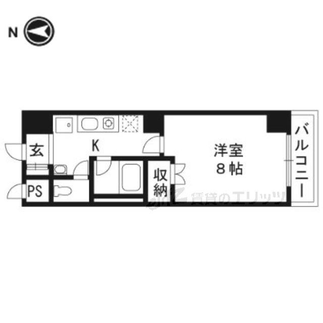 ヴェリッシモ芥川(1K/2階)の間取り写真