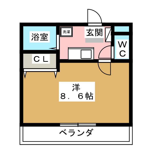 ロッキー鈴鹿(1K/1階)の間取り写真