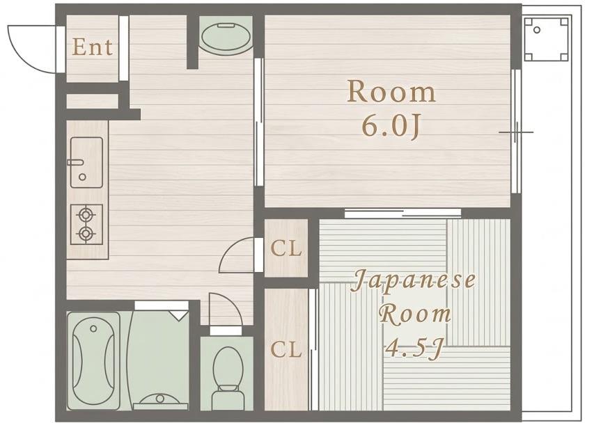 アスターハイツ(2DK/2階)の間取り写真