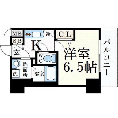 ララプレイス ザ・京橋ステラ(1K/7階)の間取り写真