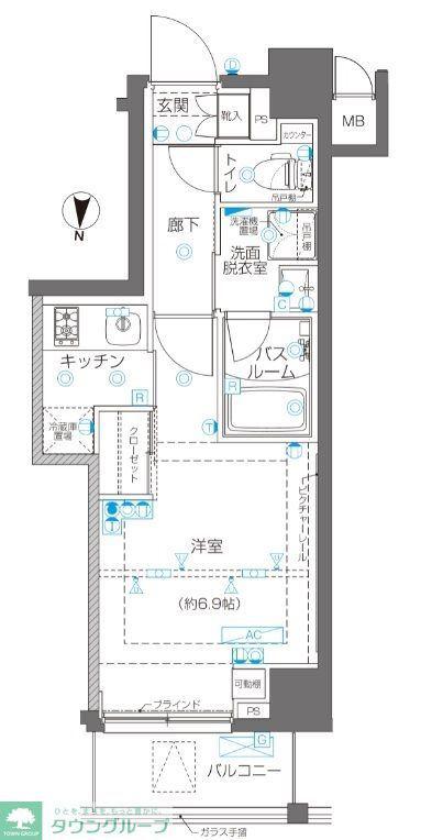 ZOOM錦糸町(1K/3階)の間取り写真