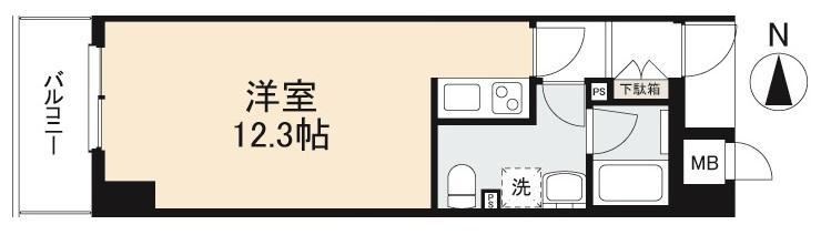 PASAR古新町(ワンルーム/10階)の間取り写真