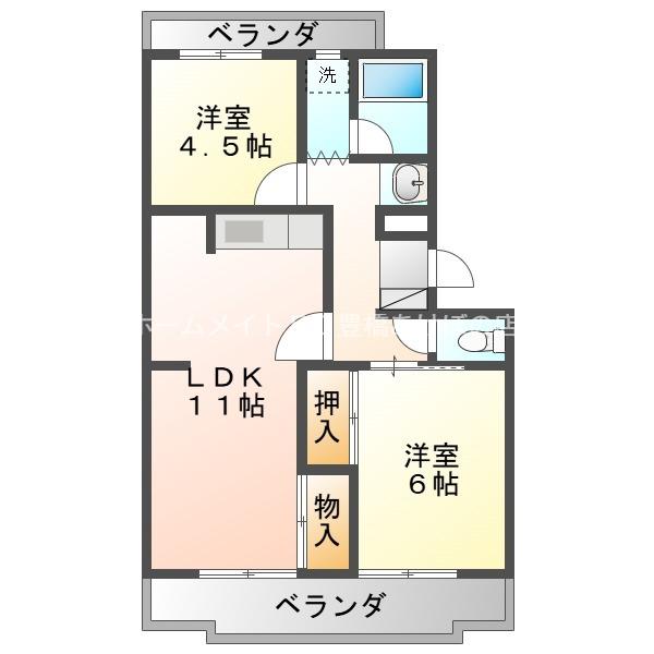 サンシティ小池(2LDK/3階)の間取り写真