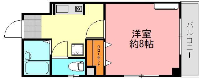 ゴールデンリバー広本町(1K/2階)の間取り写真