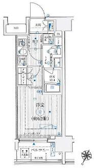 アーリアシティ川崎(1K/8階)の間取り写真