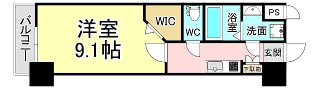 GRAND CHARIOT三萩野 (1K/11階)の間取り写真