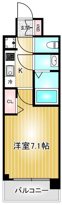 プレサンスTHE栄(1K/12階)の間取り写真