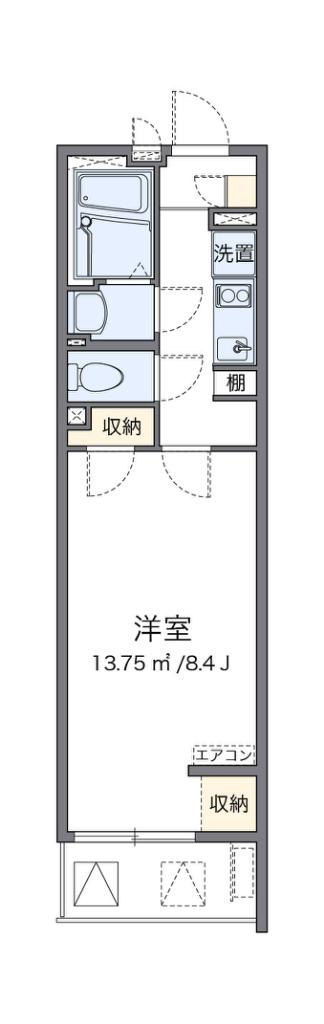 クレイノRIVER CITY(1K/3階)の間取り写真