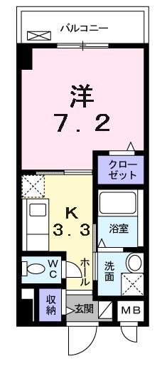 リバーコート 浅香(1K/1階)の間取り写真