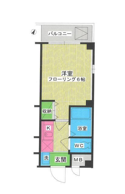 クレセント駒込(1K/4階)の間取り写真