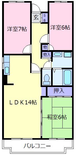パークレジデンス(3LDK/4階)の間取り写真