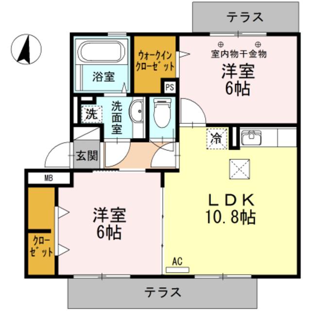 RSAII(2LDK/3階)の間取り写真