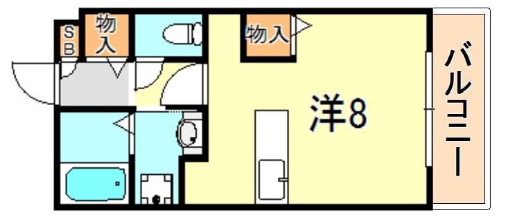 コンフォート小山B(ワンルーム/1階)の間取り写真